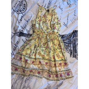 Blue Rain Yellow Dress